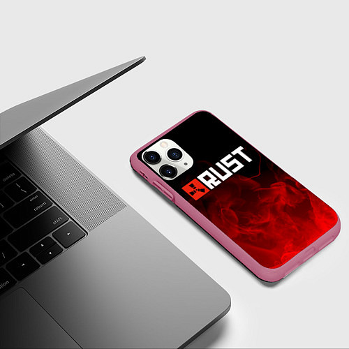 Чехол iPhone 11 Pro матовый RUST / 3D-Малиновый – фото 3