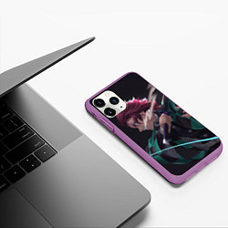 Чехол iPhone 11 Pro матовый KIMETSU NO YAIBA, цвет: 3D-фиолетовый — фото 2