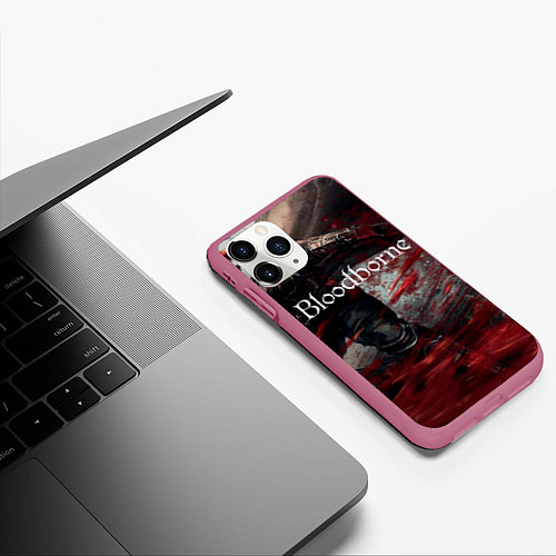 Чехол iPhone 11 Pro матовый Bloodborne / 3D-Малиновый – фото 3