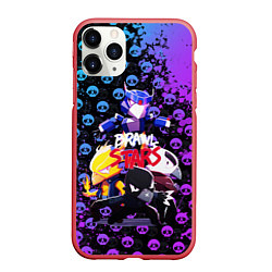 Чехол iPhone 11 Pro матовый Brawl Stars CROW, цвет: 3D-красный