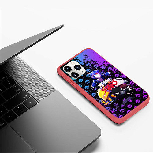 Чехол iPhone 11 Pro матовый Brawl Stars CROW / 3D-Красный – фото 3