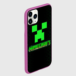Чехол iPhone 11 Pro матовый Minecraft, цвет: 3D-фиолетовый — фото 2