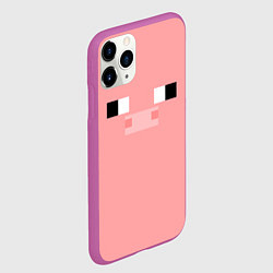 Чехол iPhone 11 Pro матовый Minecraft Pig, цвет: 3D-фиолетовый — фото 2