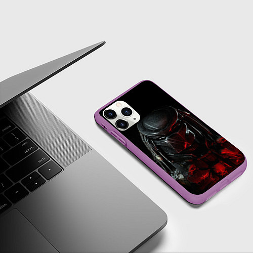 Чехол iPhone 11 Pro матовый PREDATOR / 3D-Фиолетовый – фото 3