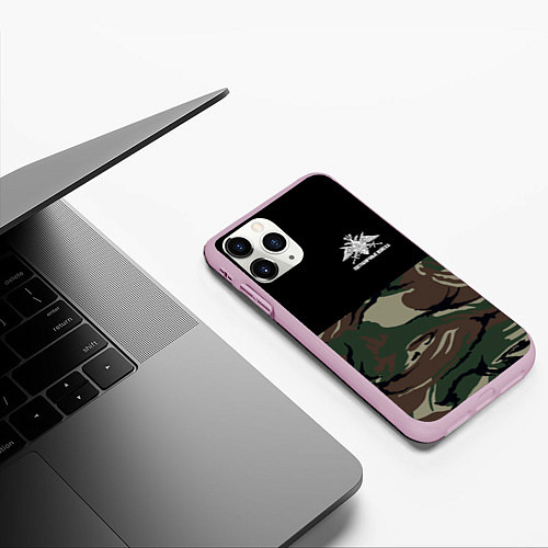 Чехол iPhone 11 Pro матовый Пограничные Войска камуфляж / 3D-Розовый – фото 3