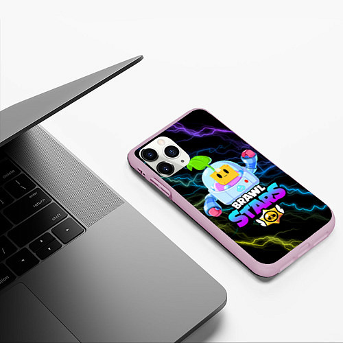 Чехол iPhone 11 Pro матовый BRAWL STARS SPROUT / 3D-Розовый – фото 3