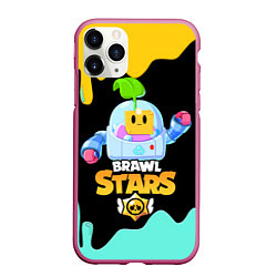 Чехол iPhone 11 Pro матовый BRAWL STARS SPROUT, цвет: 3D-малиновый