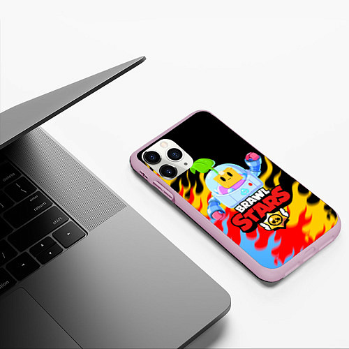 Чехол iPhone 11 Pro матовый BRAWL STARS SPROUT / 3D-Розовый – фото 3