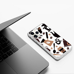 Чехол iPhone 11 Pro матовый Coffee, цвет: 3D-белый — фото 2