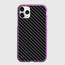 Чехол iPhone 11 Pro матовый Настоящий карбон, цвет: 3D-фиолетовый