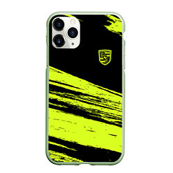 Чехол iPhone 11 Pro матовый Porsche, цвет: 3D-салатовый