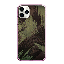 Чехол iPhone 11 Pro матовый КАМУФЛЯЖ BROWN, цвет: 3D-розовый