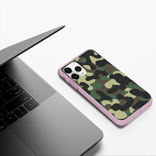 Чехол iPhone 11 Pro матовый КАМУФЛЯЖ / 3D-Розовый – фото 3