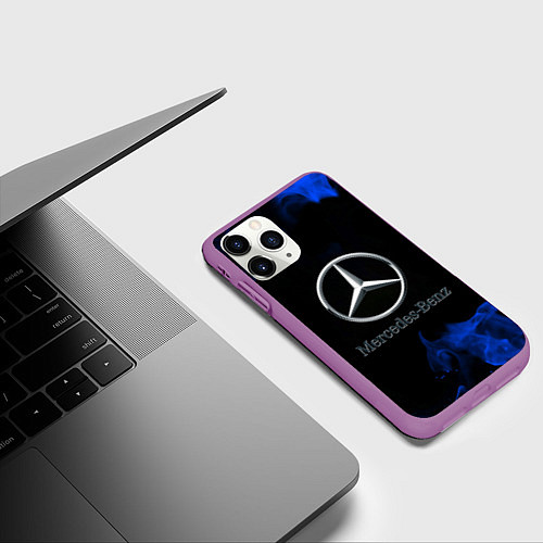 Чехол iPhone 11 Pro матовый Mercedes / 3D-Фиолетовый – фото 3