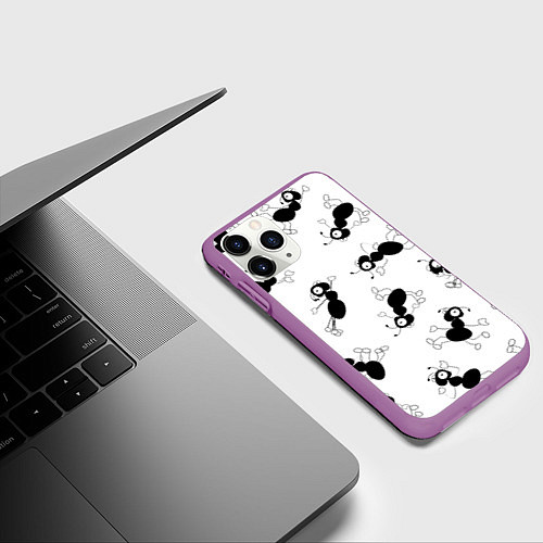 Чехол iPhone 11 Pro матовый Муравьи / 3D-Фиолетовый – фото 3