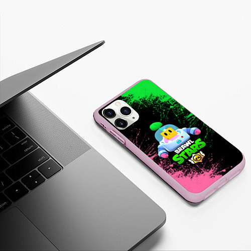 Чехол iPhone 11 Pro матовый BRAWL STARS SPROUT / 3D-Розовый – фото 3