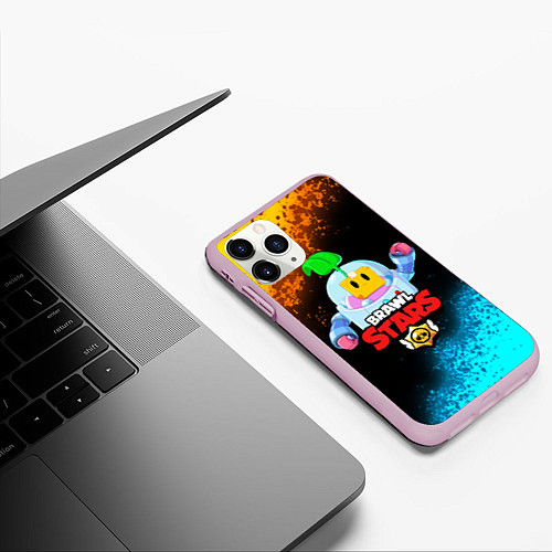 Чехол iPhone 11 Pro матовый BRAWL STARS SPROUT / 3D-Розовый – фото 3