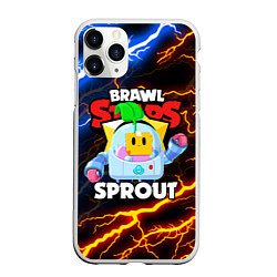 Чехол iPhone 11 Pro матовый BRAWL STARS SPROUT, цвет: 3D-белый