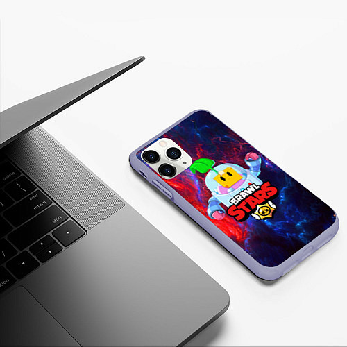 Чехол iPhone 11 Pro матовый BRAWL STARS SPROUT / 3D-Светло-сиреневый – фото 3