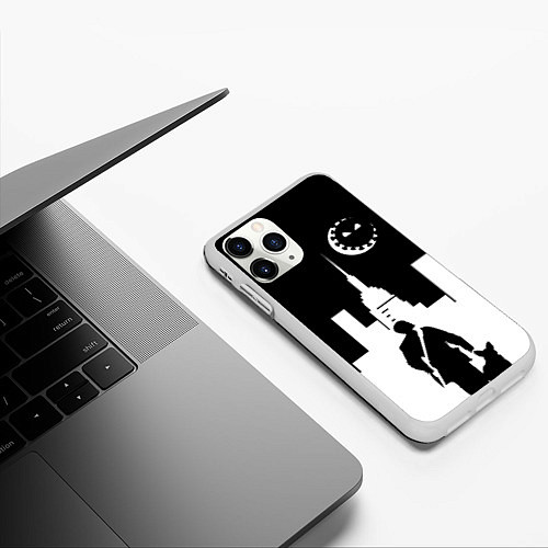 Чехол iPhone 11 Pro матовый Борец с COVID19 / 3D-Белый – фото 3