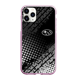 Чехол iPhone 11 Pro матовый Subaru, цвет: 3D-розовый