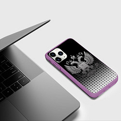 Чехол iPhone 11 Pro матовый Герб, цвет: 3D-фиолетовый — фото 2
