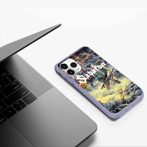 Чехол iPhone 11 Pro матовый Sabaton / 3D-Светло-сиреневый – фото 3