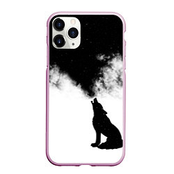 Чехол iPhone 11 Pro матовый Galaxy wolf, цвет: 3D-розовый