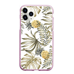 Чехол iPhone 11 Pro матовый Тропики хаки, цвет: 3D-розовый