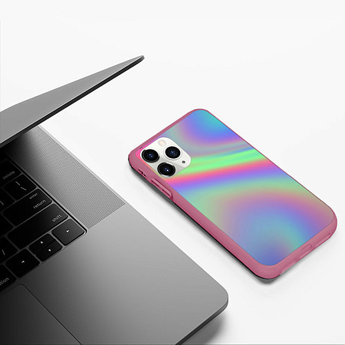 Чехол iPhone 11 Pro матовый Gradient vinyl / 3D-Малиновый – фото 3