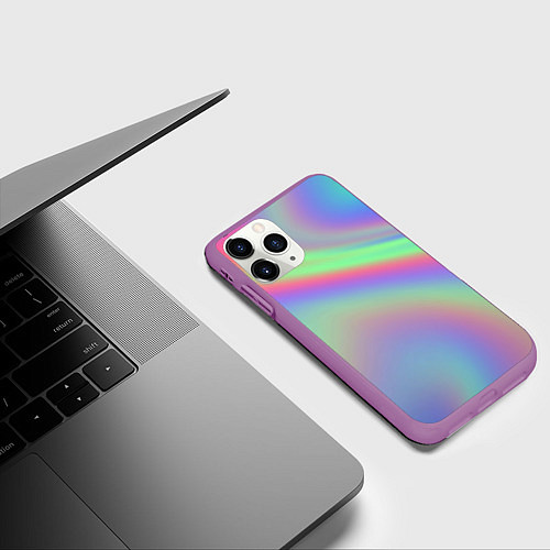 Чехол iPhone 11 Pro матовый Gradient vinyl / 3D-Фиолетовый – фото 3