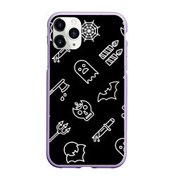 Чехол iPhone 11 Pro матовый Страшилки, цвет: 3D-светло-сиреневый