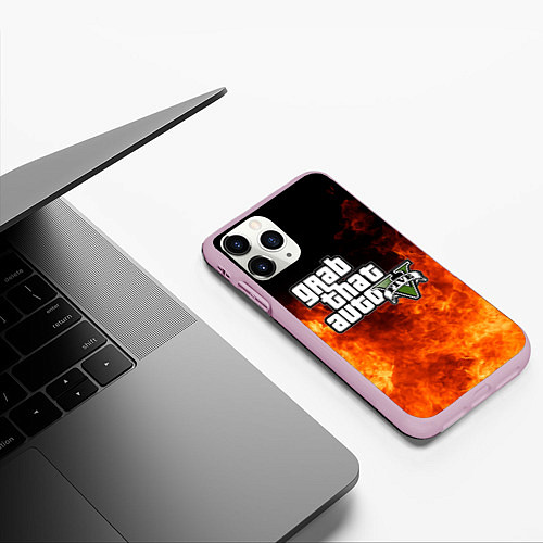 Чехол iPhone 11 Pro матовый GTA / 3D-Розовый – фото 3