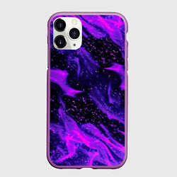 Чехол iPhone 11 Pro матовый ФИОЛЕТОВЫЙ ОГОНЬ