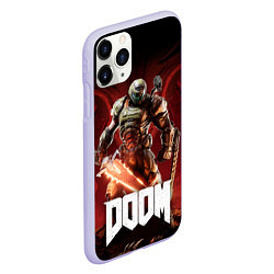 Чехол iPhone 11 Pro матовый Doom, цвет: 3D-светло-сиреневый — фото 2