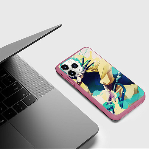 Чехол iPhone 11 Pro матовый JoJo / 3D-Малиновый – фото 3