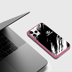 Чехол iPhone 11 Pro матовый LEXUS, цвет: 3D-малиновый — фото 2