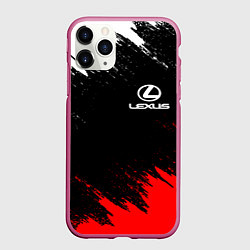 Чехол iPhone 11 Pro матовый LEXUS, цвет: 3D-малиновый