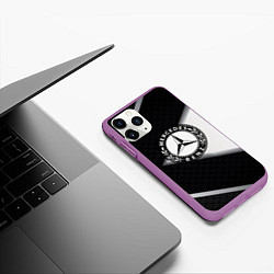Чехол iPhone 11 Pro матовый Mercedes-Benz, цвет: 3D-фиолетовый — фото 2