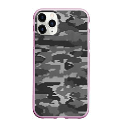 Чехол iPhone 11 Pro матовый ВЯЗАНЫЙ КАМУФЛЯЖ, цвет: 3D-розовый