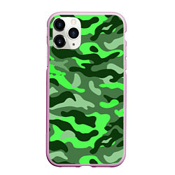 Чехол iPhone 11 Pro матовый CAMOUFLAGE GREEN, цвет: 3D-розовый