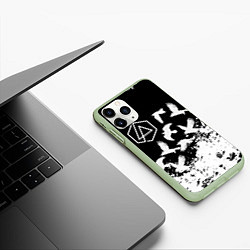 Чехол iPhone 11 Pro матовый LINKIN PARK 1, цвет: 3D-салатовый — фото 2