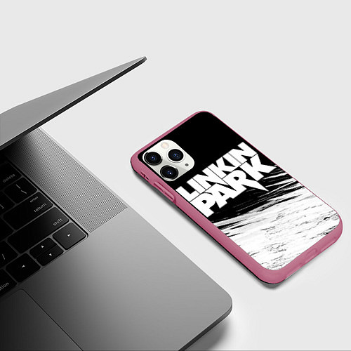 Чехол iPhone 11 Pro матовый LINKIN PARK 9 / 3D-Малиновый – фото 3