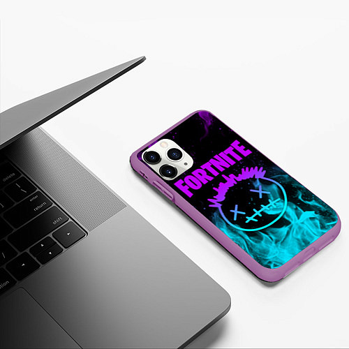 Чехол iPhone 11 Pro матовый FORTNITE X TRAVIS SCOTT / 3D-Фиолетовый – фото 3