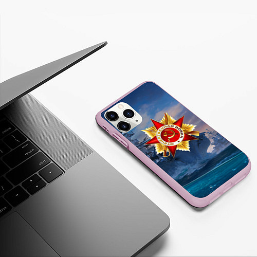 Чехол iPhone 11 Pro матовый День Победы! / 3D-Розовый – фото 3