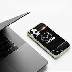 Чехол iPhone 11 Pro матовый MAZDA, цвет: 3D-салатовый — фото 2