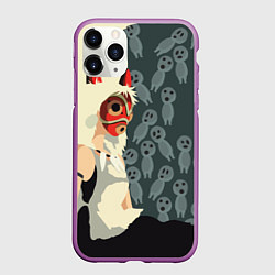 Чехол iPhone 11 Pro матовый Принцесса Мононоке, цвет: 3D-фиолетовый