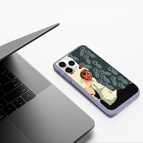 Чехол iPhone 11 Pro матовый Принцесса Мононоке / 3D-Светло-сиреневый – фото 3