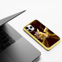 Чехол iPhone 11 Pro матовый Детектив Пикачу, цвет: 3D-желтый — фото 2