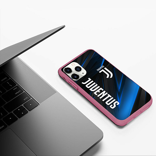 Чехол iPhone 11 Pro матовый JUVENTUS / 3D-Малиновый – фото 3